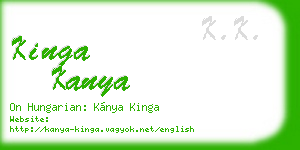 kinga kanya business card