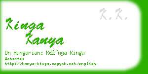 kinga kanya business card